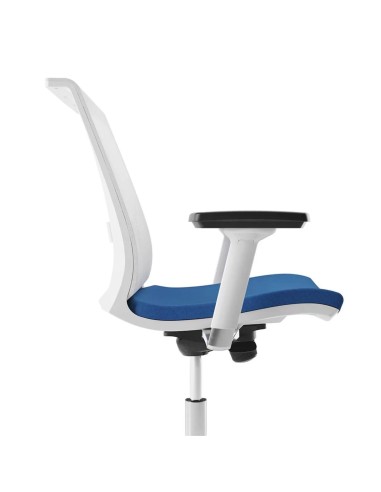 Chaise EVA vue de profil pour bureau avec soutien lombaire réglable.