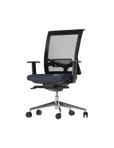 Chaise de bureau noire ergonomique avec roulettes et accoudoirs soutien pour le dos EVA.II.