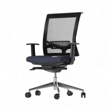 Chaise de bureau noire ergonomique avec roulettes et accoudoirs soutien pour le dos EVA.II.
