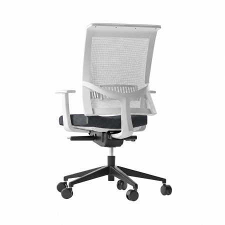 Chaise de bureau soutien lombaire EVA.II en blanc vue de dos.