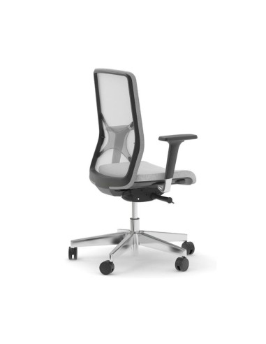 Siège de bureau ergonomique WIND résille avec soutien lombaire réglable de profil.