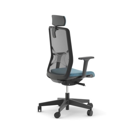 Chaise de bureau ergonomique avec têtière WIND pour bureaux.