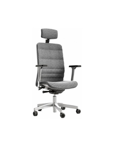 Chaise de direction ergonomique WIND avec dossier tapissé, accoudoirs réglables et mécanisme synchrone.