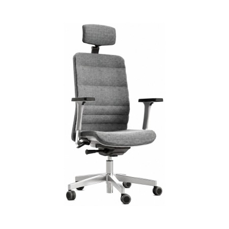Chaise de direction ergonomique WIND avec dossier tapissé, accoudoirs réglables et mécanisme synchrone.