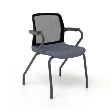 Chaise de réunion avec dossier en maille confort longue durée WIND.