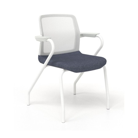 Chaise visiteur design empilable WIND dossier résille 4 pieds.