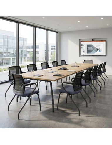 Chaise WIND dans une salle de réunion moderne à Lausanne avec table de conférence.