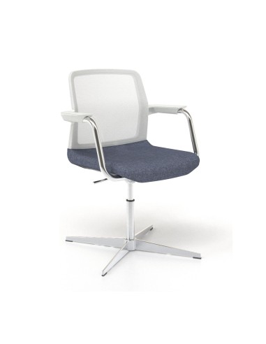 Chaise de réunion pivotante avec réglage de hauteur, dossier résille WIND.