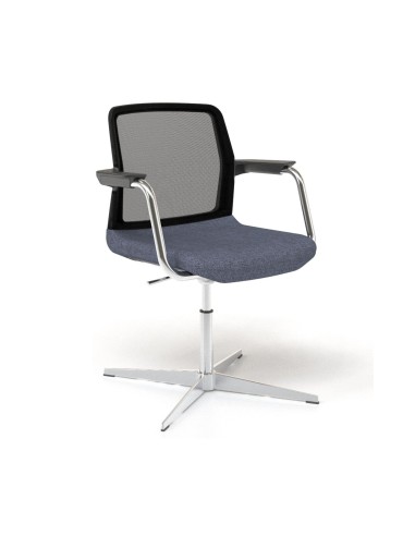 Chaise WIND pivotante avec base étoile 4 branches et assise rembourrée.