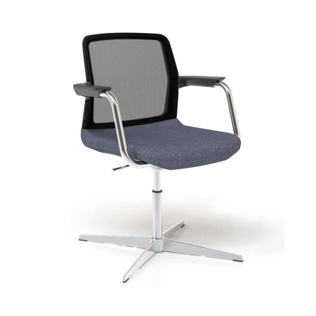Chaise WIND pivotante avec base étoile 4 branches et assise rembourrée.