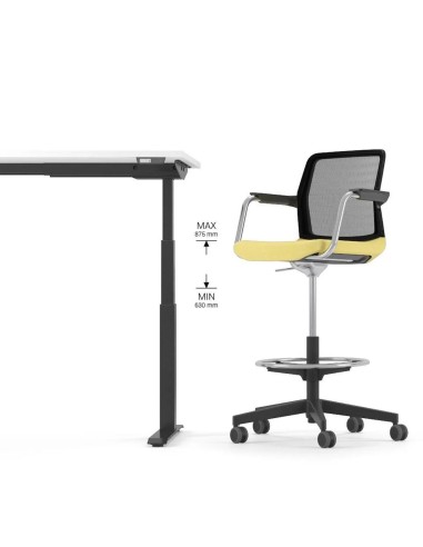 Chaise haute pivotante avec réglage en hauteur et assise rembourrée WIND.