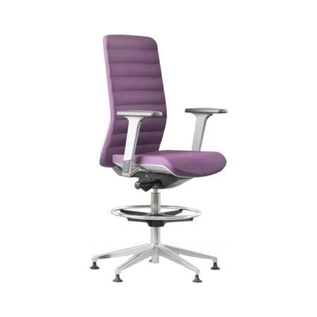 Chaise violette haute stable dossier rembourré WIND avec repose-pied.