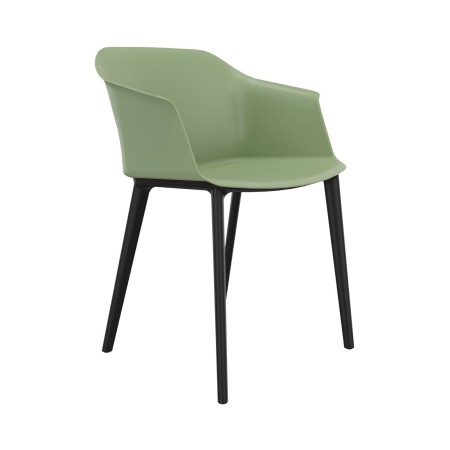 Chaise plastique 4 pieds en nylon POLYTONE-C en vert et noir.