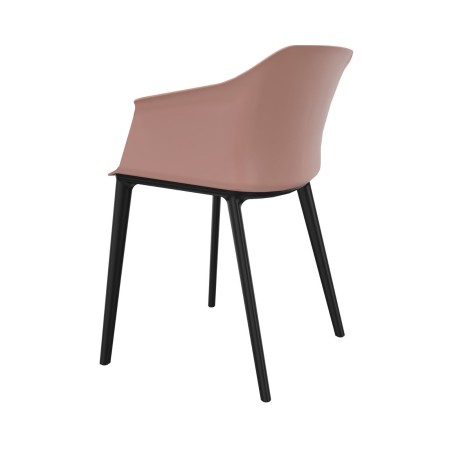 Chaise plastique rose 4 pieds en nylon noir pour conférence POLYTONE C.
