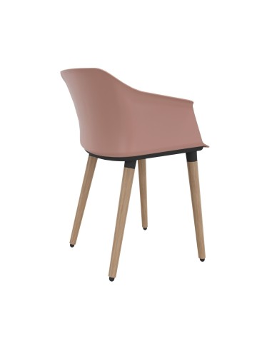 Siège plastique rose pour accueil POLYTONE C de dos.