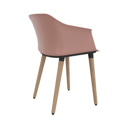 Siège plastique rose pour accueil POLYTONE C de dos.