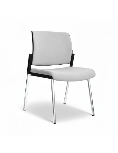 Chaise de réunion AURA 4 pieds avec dossier tapissé et structure chromée.