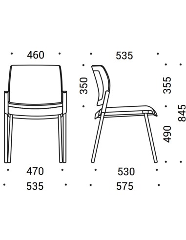 Chaise conférence empilable rembourrée 4 pieds – AURA