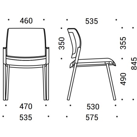 Chaise conférence empilable rembourrée 4 pieds – AURA