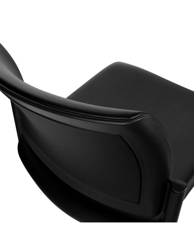 Détail du siège de conférence AURA en cuir noir pour espaces professionnels.