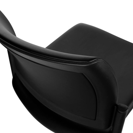 Détail du siège de conférence AURA en cuir noir pour espaces professionnels.