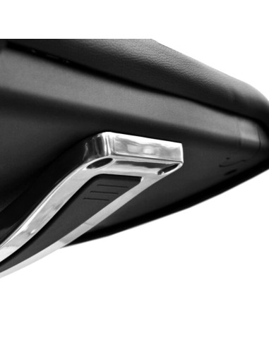Réglage de la hauteur de la chaise de réunion AURA en noir.