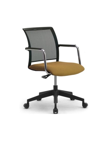 Chaise de réunion sur roulettes DIVA avec assise personnalisable.