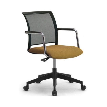 Chaise de réunion sur roulettes DIVA avec assise personnalisable.