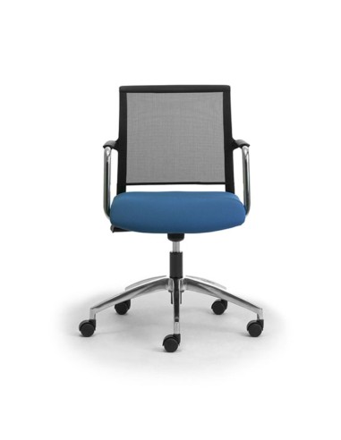 Chaise de travail et réunion DIVA sur roulettes vue de face.