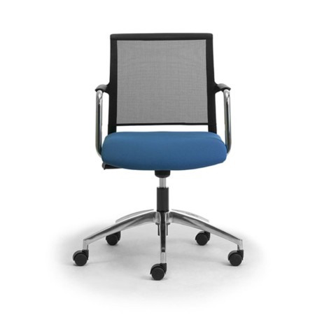 Chaise de travail et réunion DIVA sur roulettes vue de face.