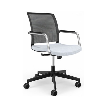 Chaise mobile DIVA pour réunion et travail sur roulettes dossier résille.