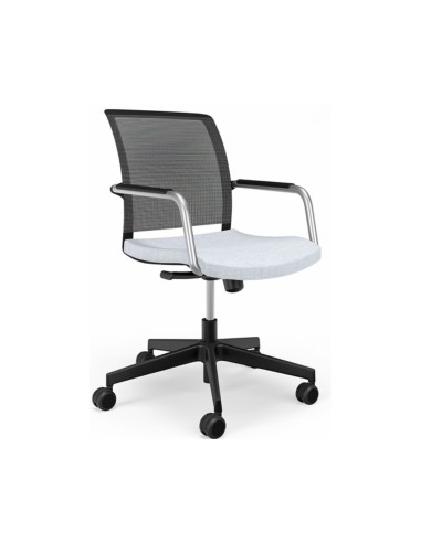 Chaise mobile DIVA pour réunion et travail sur roulettes dossier résille.