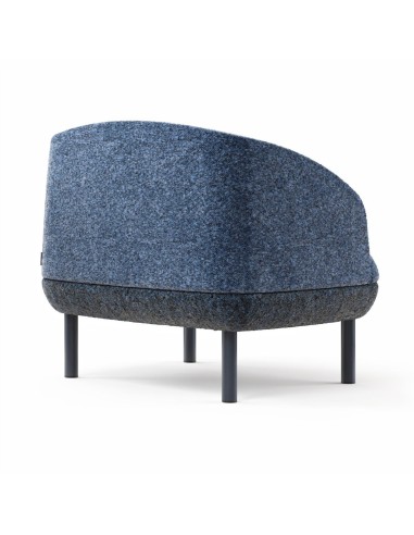 Chaise lounge KOPA 85 x 78 cm pieds métal de dos.