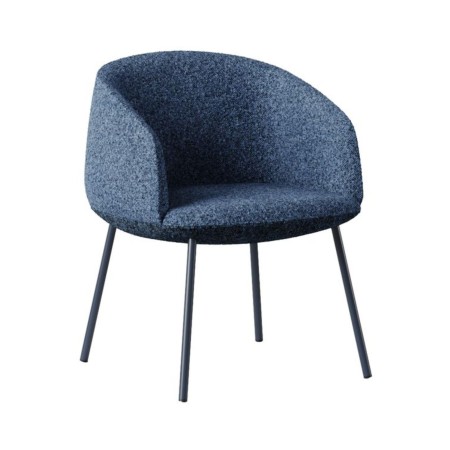 Fauteuil lounge KOPA 63 x 60,5 cm pieds métal en blanc.