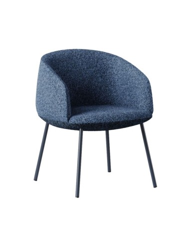 Fauteuil lounge KOPA 63 x 60,5 cm pieds métal en blanc.