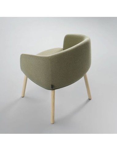 Fauteuil lounge KOPA 63 x 60,5 cm pieds en frêne massif vu de haut.