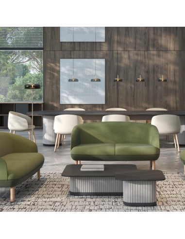 Fauteuils et canapés KOPA aménageant un espace lounge professionnel.
