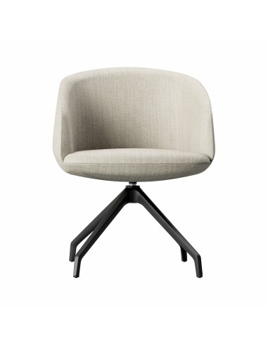 Fauteuil lounge pivotant KOPA de face base pyramide noire pour espaces détente.