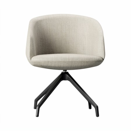 Fauteuil lounge pivotant KOPA de face base pyramide noire pour espaces détente.