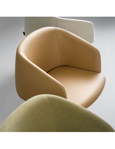 KOPA fauteuil lounge compact pour les espaces professionnels en cuir.
