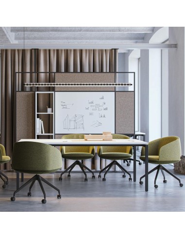 Fauteuils réunion KOPA avec roulettes autour d’une table à Genève.