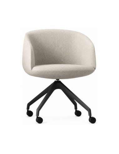 Siège rembourré de réunion avec roulettes design KOPA en beige.