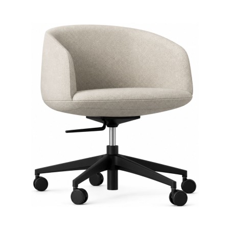 Fauteuil réunion KOPA réglable avec roulettes 65 mm blanc.