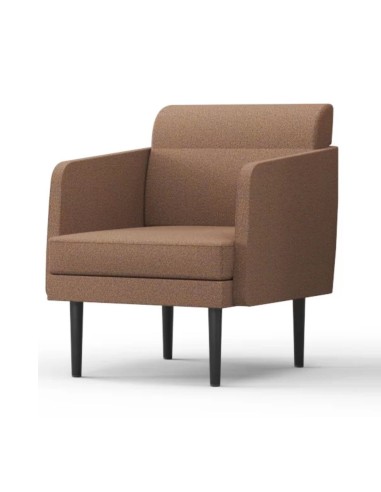 Assise lounge brune ARCIPELAGO avec accoudoirs rembourrée pour espaces professionnels.