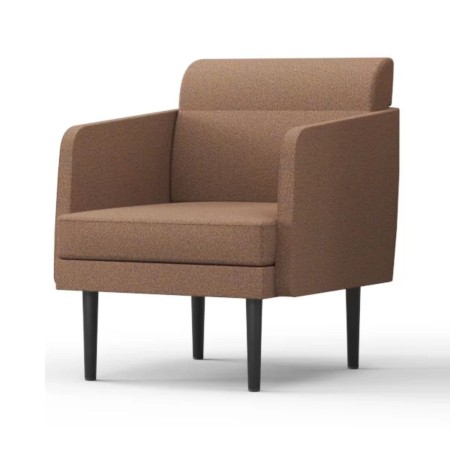 Assise lounge brune ARCIPELAGO avec accoudoirs rembourrée pour espaces professionnels.