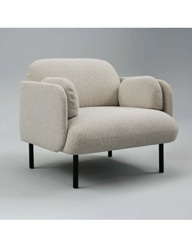 Fauteuil d'accueil design en tissu blanc professionnel MYAMI.