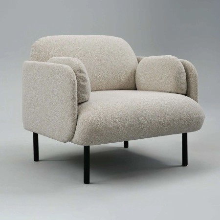 Fauteuil d'accueil design en tissu blanc professionnel MYAMI.