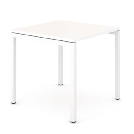 Table de réunion carrée plateau blanc - Nova U