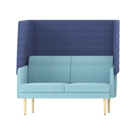 Canapé bleu confortable avec haut dossier pour confidentialité design ARCIPELAGO.