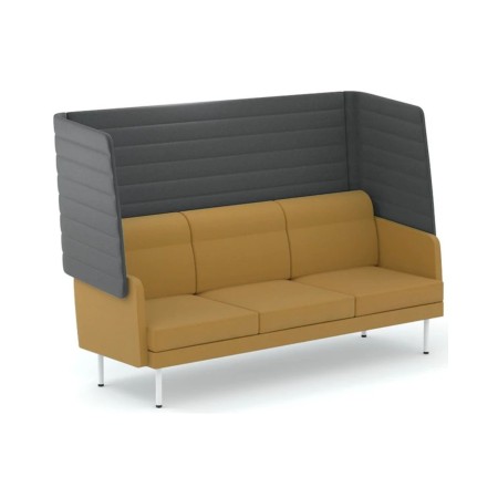 Canapé acoustique jaune ARCIPELAGO 3 places avec haut dossier pour bureau professionnel.